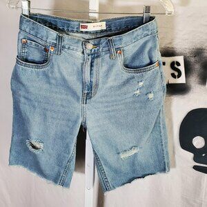 Levis 511 Slim Distressed Denim Cut-Off Shorts Sz 28W (16R)